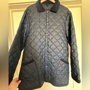 Barbour Liddesdale Classic Quilt Vintage Jacket Size M-L Navy Blue